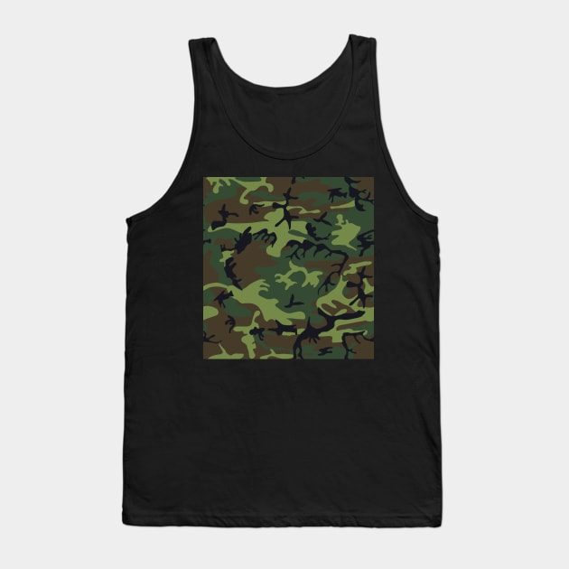 Green Woodland Military Camo Tank Top by 3QuartersToday